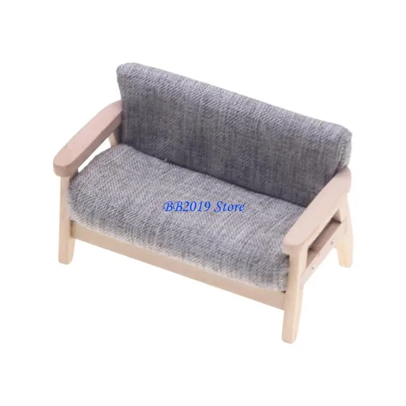 Q0KB – canapé causeuse, modèle maison poupée Miniature, fauteuil en bois détaillé, meubles collectio