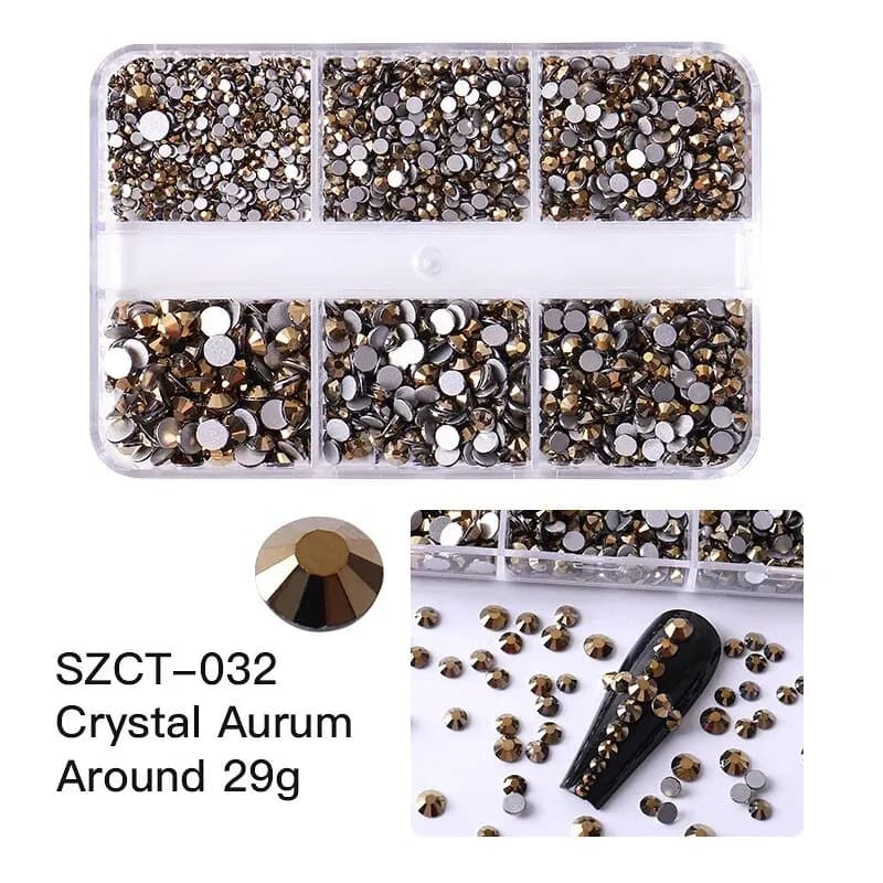 6 grilles SS6-20 taille mixte rose Bronze argent Flatback strass gemmes diamants clignotants 3D Nail