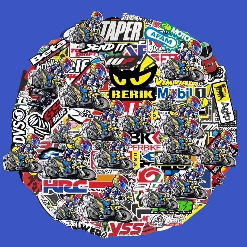 Autocollants Ornementaux Aléatoires pour Casque de Moto, Ensemble de Logos Précieux, Sponsor de Cour