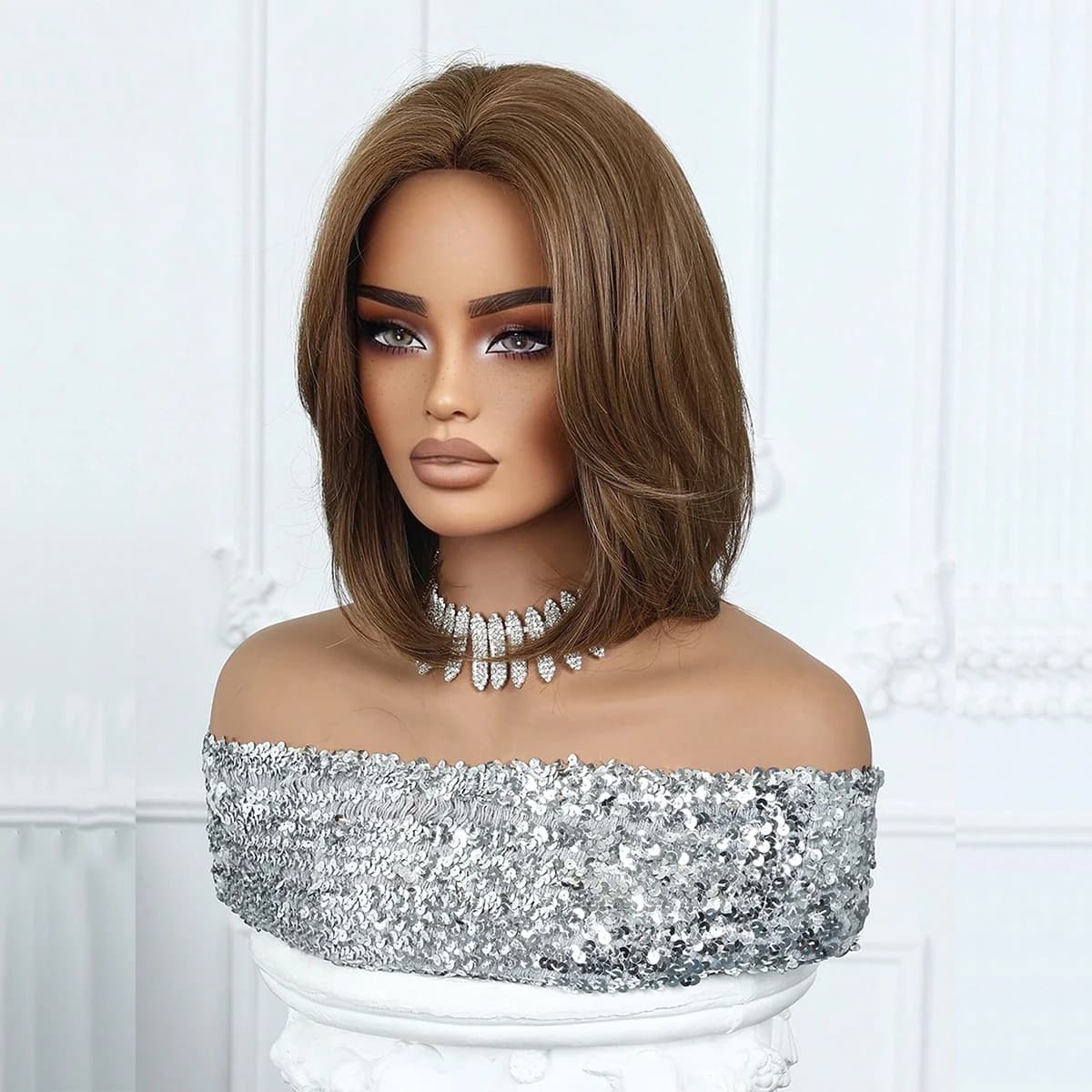 EASIHAIR – perruques synthétiques courtes et lisses pour femmes, perruques naturelles lisses brunes 