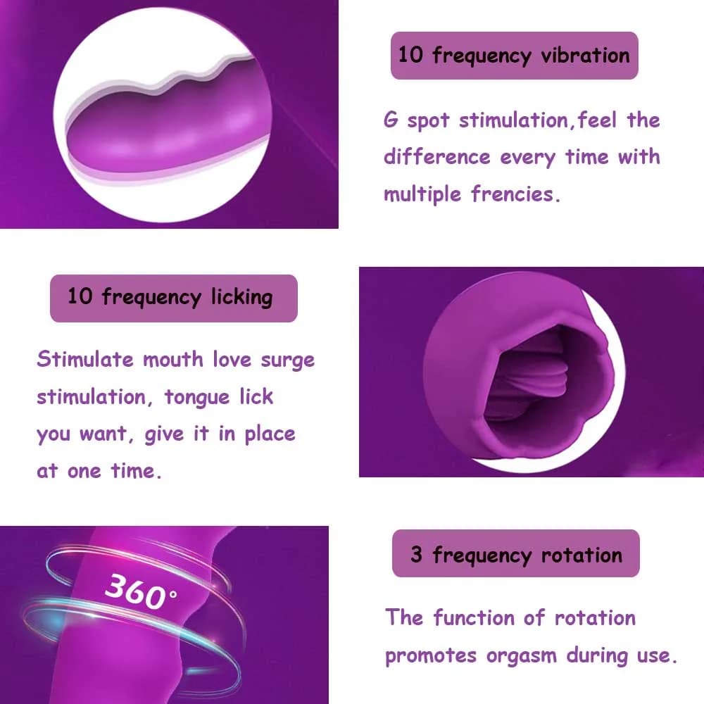 Vibromasseur rotatif 3 en 1 pour femme, gode vibrant pour lécher le clitoris, UNIS issement du point