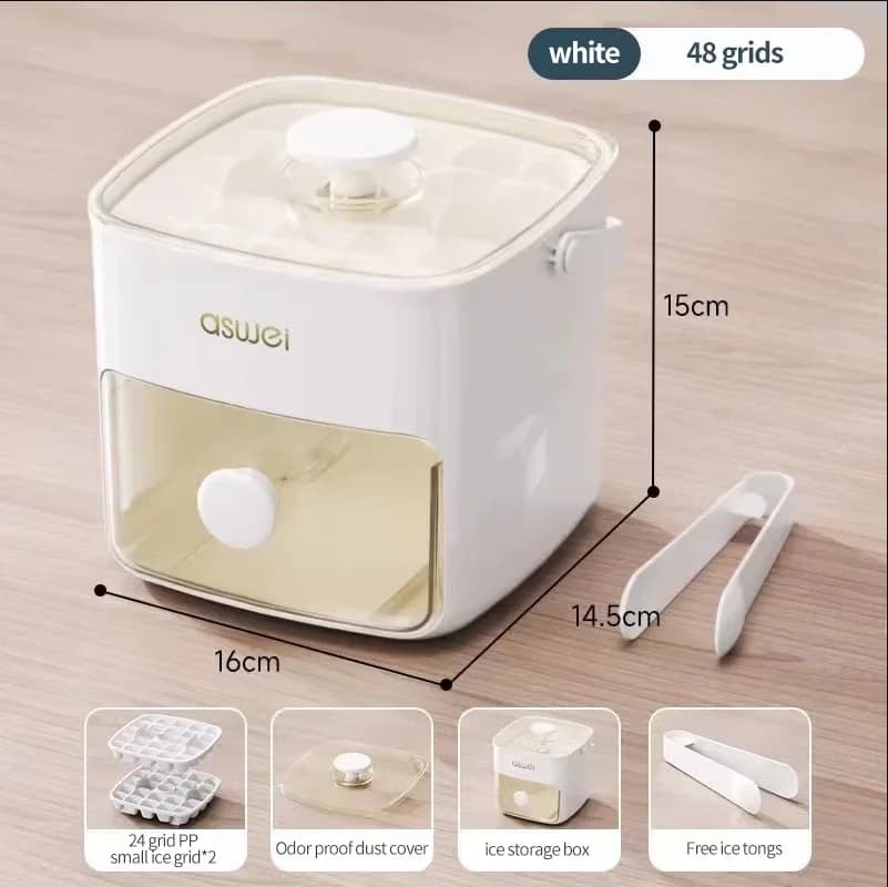 Moule à glaçons à pression, boîte de rangement de grande capacité, matériau de qualité alimentaire a