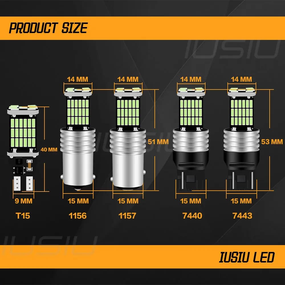 IUSIU-Lampe de signalisation de stationnement de frein de voiture, ampoule LED, P21W, T15, W16W, 115