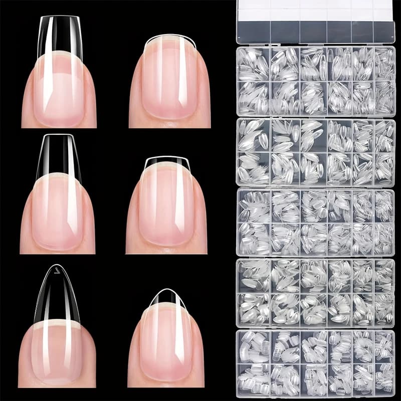 600 pièces couverture complète presse sur les pointes des ongles Stiletto amande carré cercueil fran
