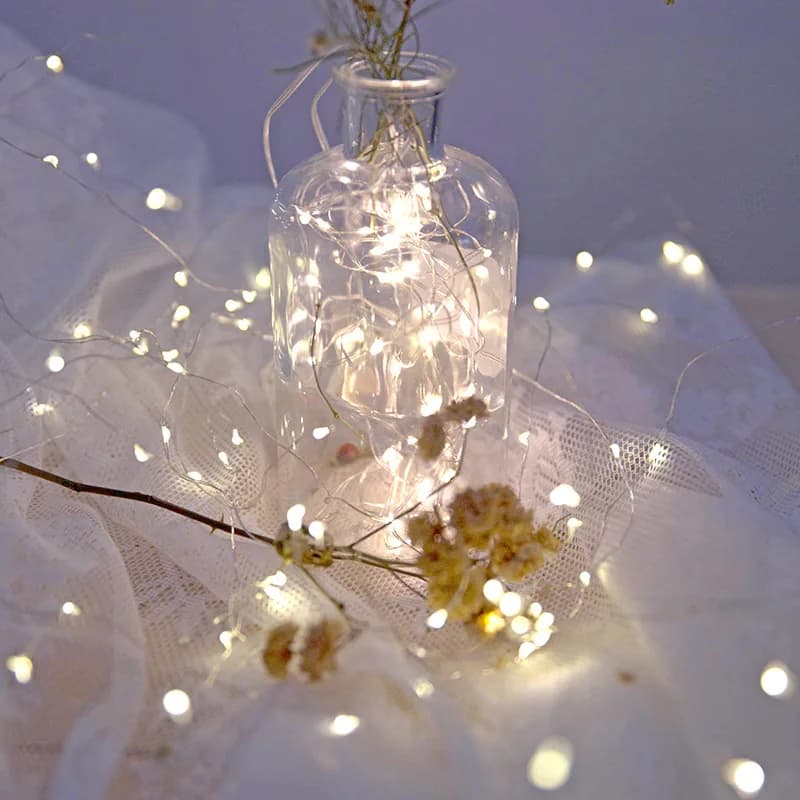 Guirlande lumineuse LED en fil de cuivre 10/20M, USB/batterie, étanche, féerique, décoration de fête