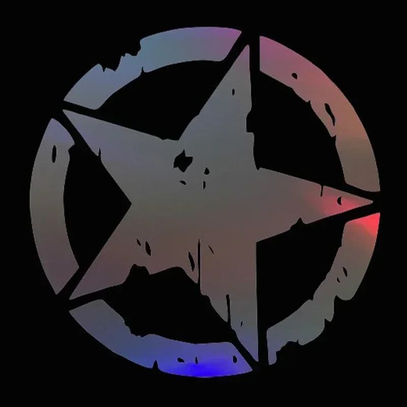 Autocollants réfléchissants auto-adhésifs étoile à cinq branches pour moto, 12x12cm, étanche, pour c