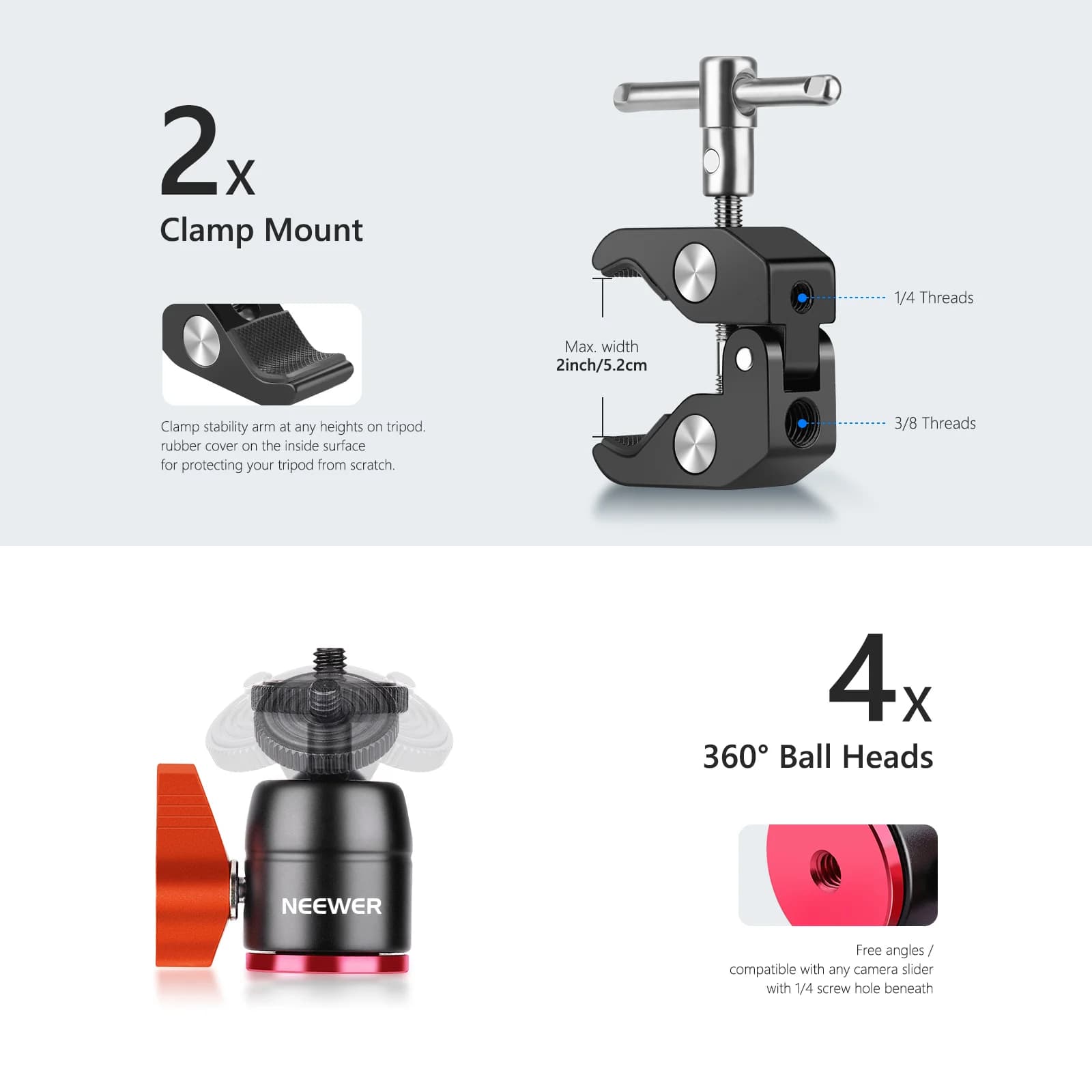 Neewer-Support de curseur de caméra, stabilisateur de bras, trépied réglable, bras pour augmenter in