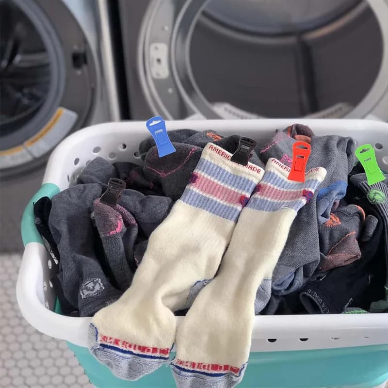 60 pinces à chaussettes pour machine à laver et sèche-linge, pinces à chaussettes avec crochets, por