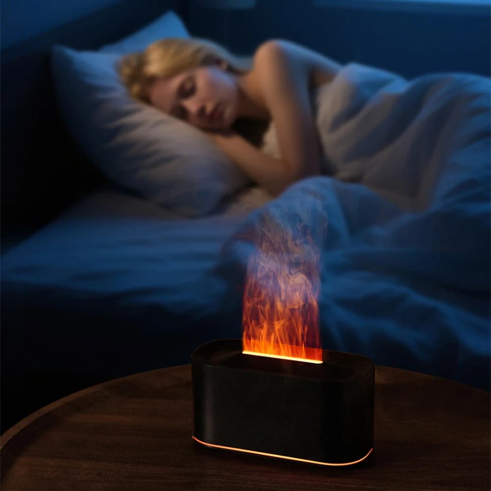 Diffuseur d'huiles essentielles de flamme, humidificateur diffuseur de flamme colorée, diffuseur d'h