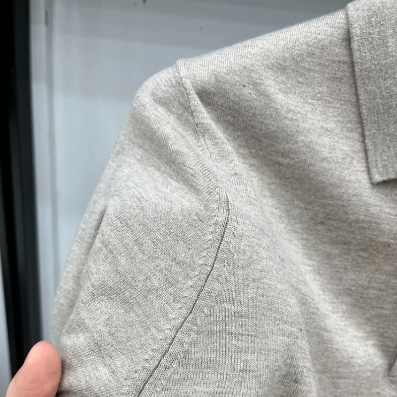 Polo décontracté à manches longues pour hommes, pull à col chemise Pull de golf en laine pour le pri