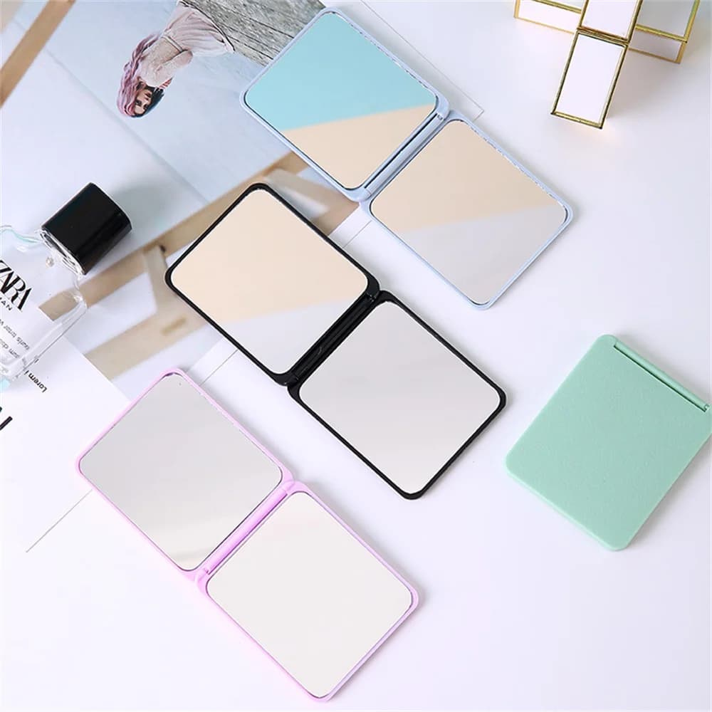 Miroir de maquillage portable pliable, double face, dortoir étudiant, bureau, petit cadeau, vente en