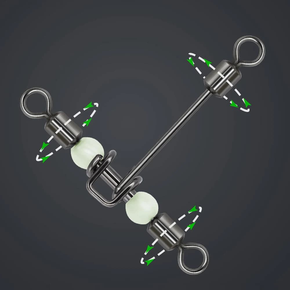 DNDYUJU 10 pièces 3 voies lumineux en forme de T transversale pivotant avec perles perles émerillons