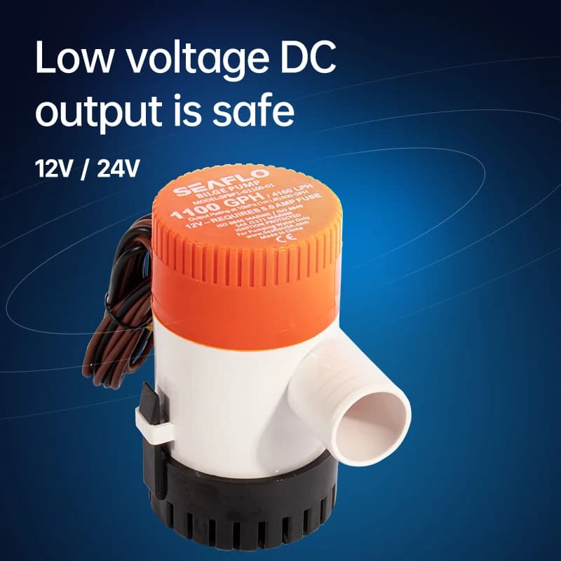 SEAFLO pompe de cale 12V24v DC pompe submersible tambour d'huile marine cruise bateau pompe à eau pe