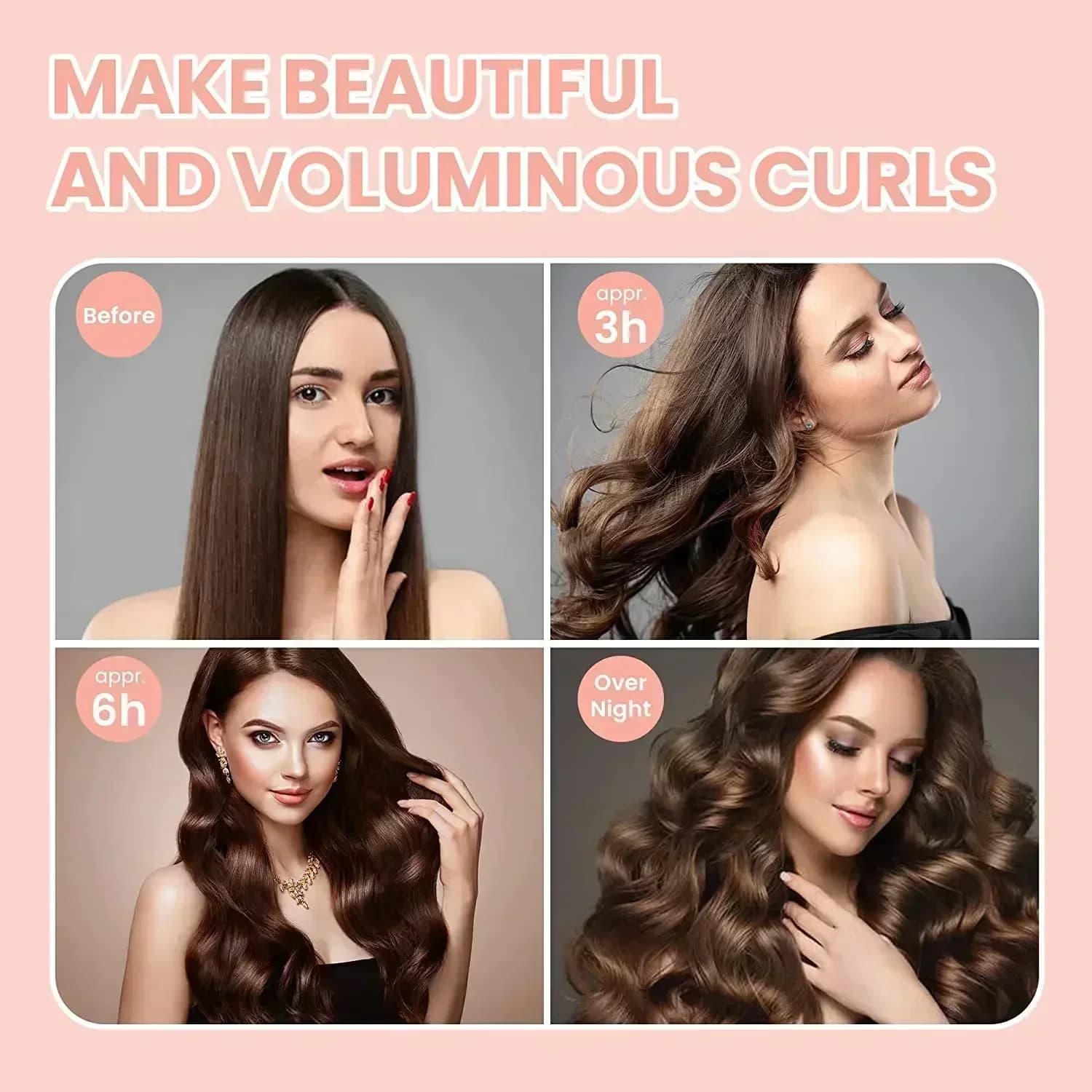 Bigoudi sans chaleur, tige à friser, bandeau sans chaleur, boucles paresseuses en Satin, bigoudis do