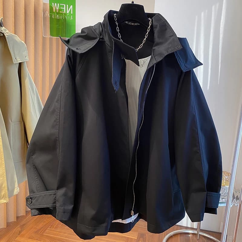 Coupe-vent de travail à capuche pour femme, streetwear tendance, vêtements d'automne, manteau de fêt