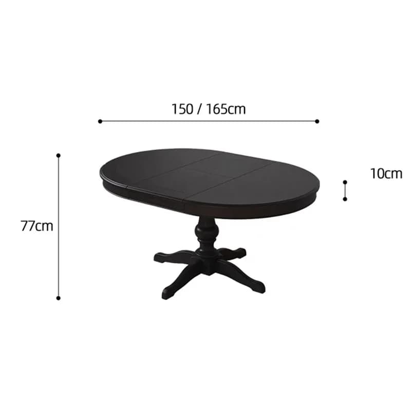 Table à manger européenne noire ronde Unique nordique Tables de cuisine extensibles Restaurant pliab