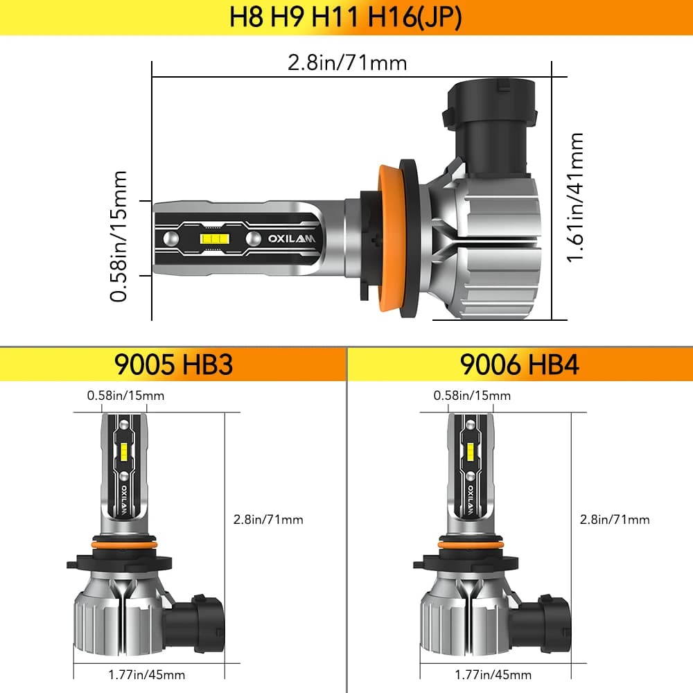 OXILAM 2 pièces Canbus H8 H11 9005 HB3 9006 HB4 LED ampoule de phare Super lumineux 2025 Kit de phar