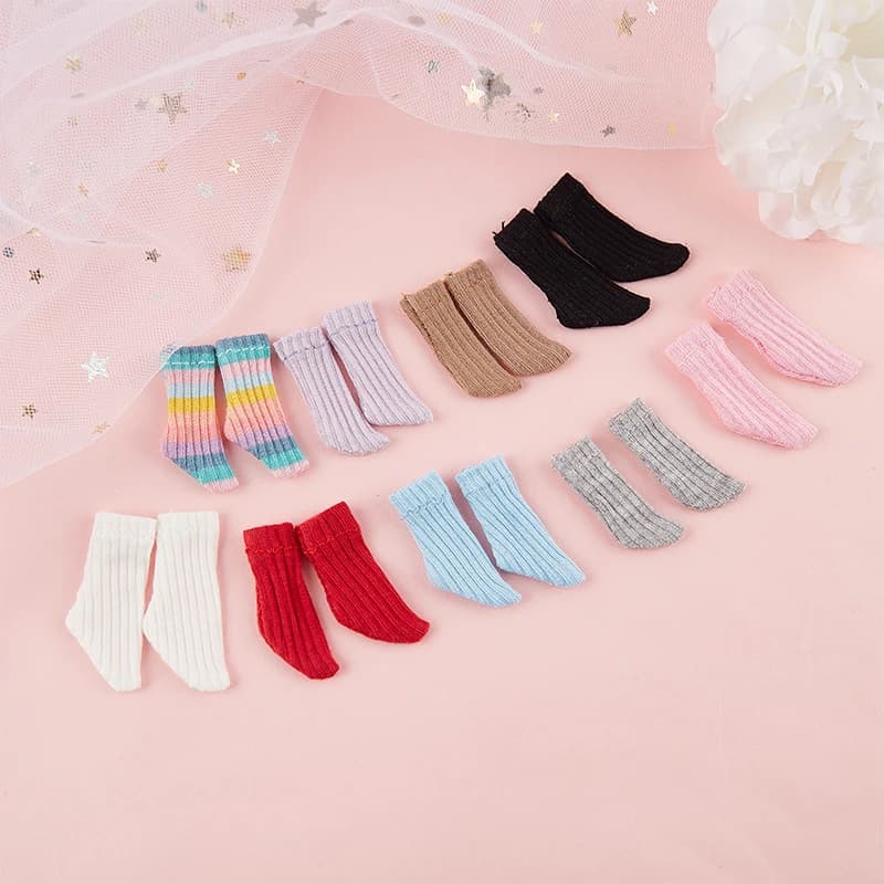 Chaussettes courtes de couleur bonbon pour poupées Barbies, accessoires vestisens, Blyth Azone, OB11