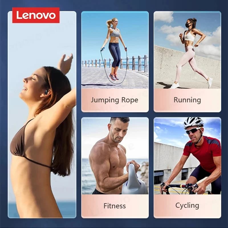 Écouteurs Bluetooth V5.3 originaux Lenovo LP75 TWS, sans fil, affichage numérique LED, réduction du 