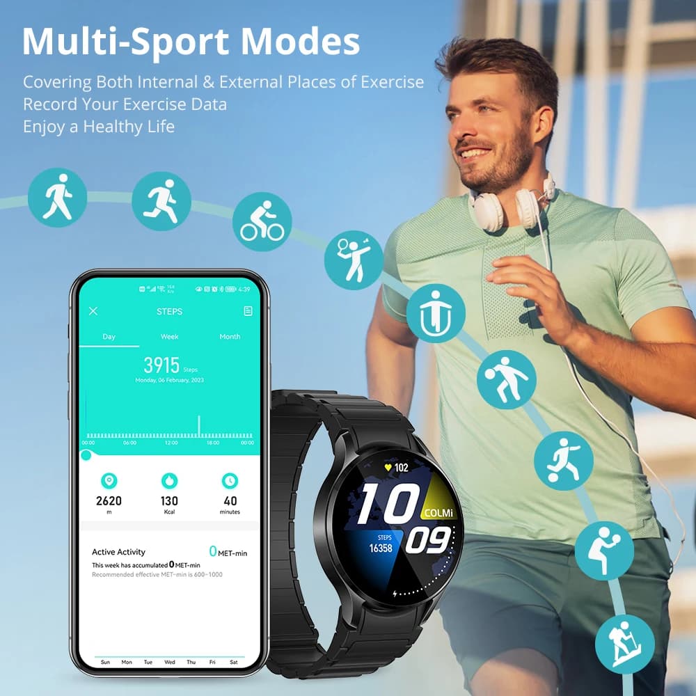 COLMI i28 Ultra AI Smartwatch AMOLED affichage, AI Da-GPT intégré, prière musulmane, montre d'appel 