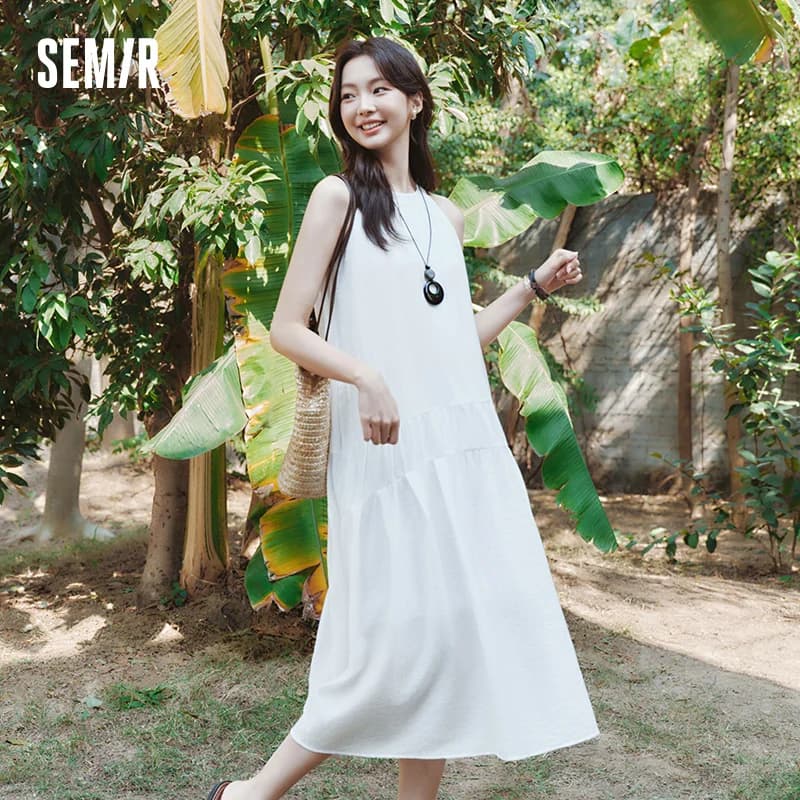 SEMIR-Robe Longue à Deux Voies pour Femme, Tenue de Plage, Dos aux, avec Nministériels d Papillon, p