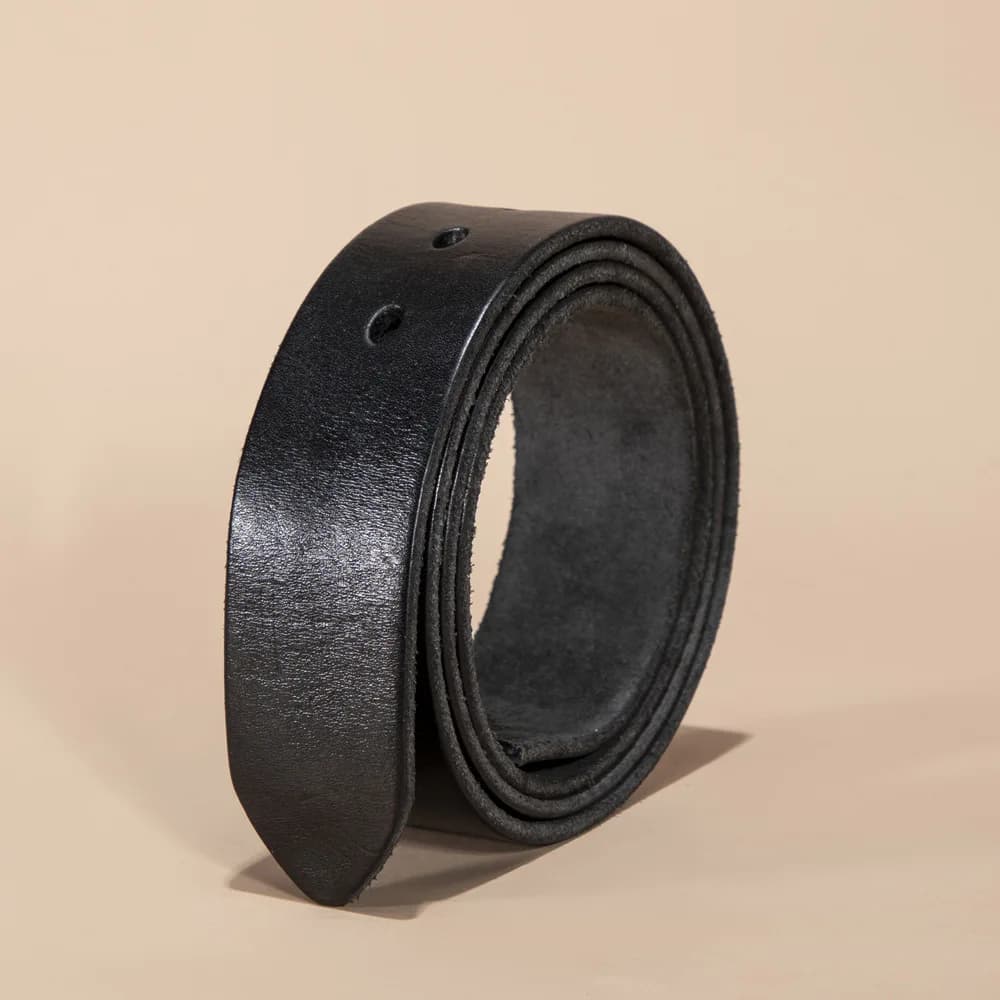 3.8 cm de largeur mâle sans boucle ceintures pour hommes boucle ardillon trou sangle peau de vache b