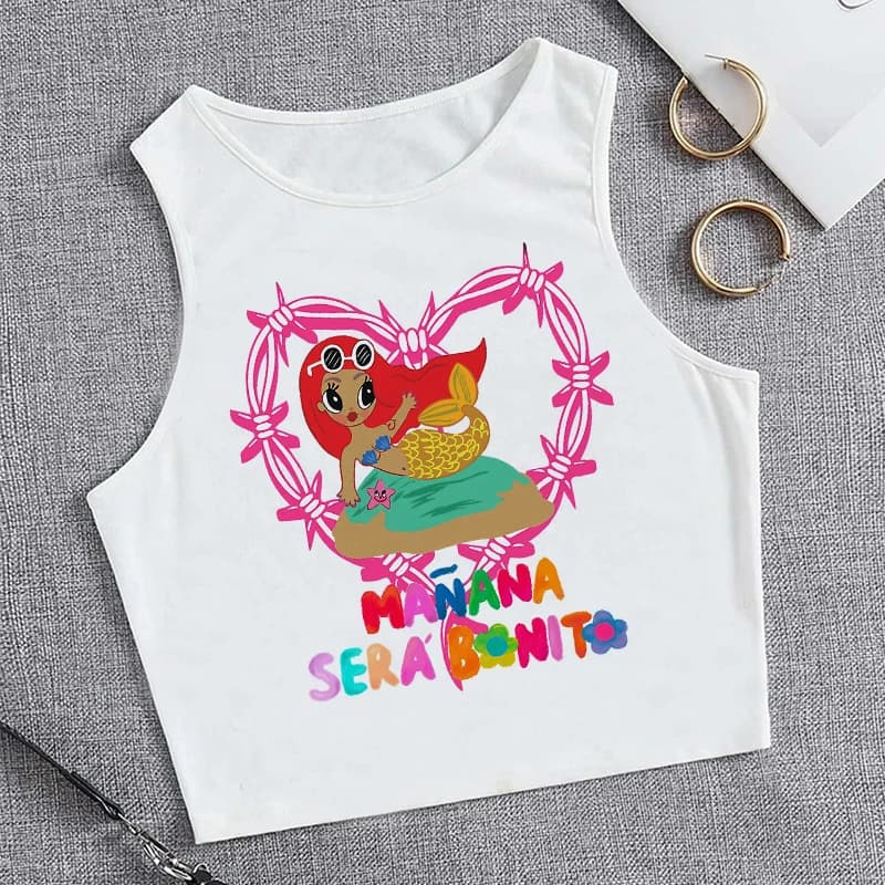 Hip Hop débardeur haut court Manana Sera Bonito Bichota Karol G t-shirt femmes graphique t-shirts vê