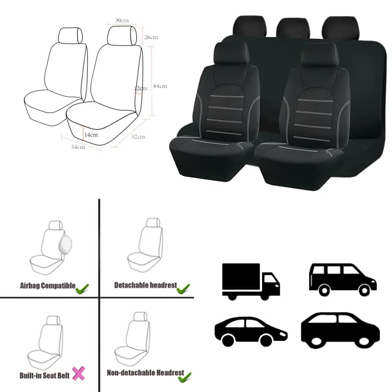 AUTOKING Ensemble de housses de siège de voiture universelles, accessoires intérieurs pour femmes et
