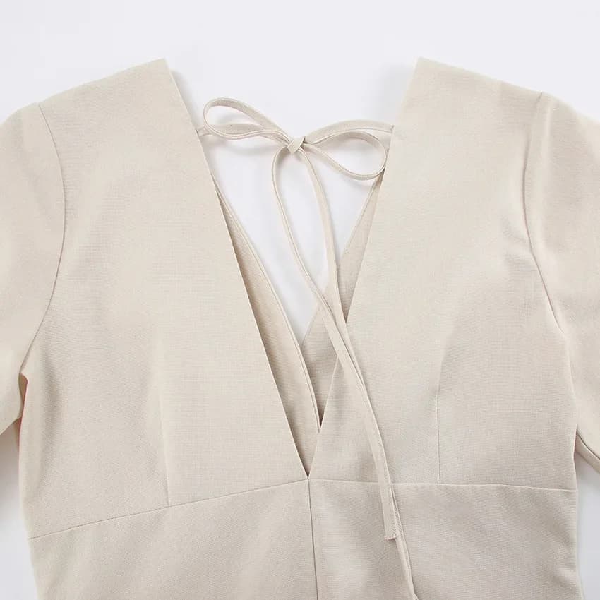 Robe d'été rétro en coton et lin pour femmes, col en V, manches bouffantes, longue robe maxi, robes 