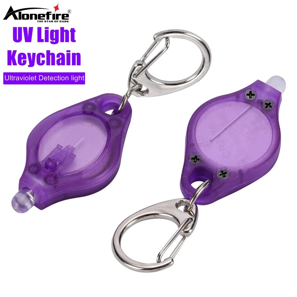 Porte-clés LED UV 365/395nm, Mini lumière Portable, minerai d'argent, taches d'animaux domestiques, 