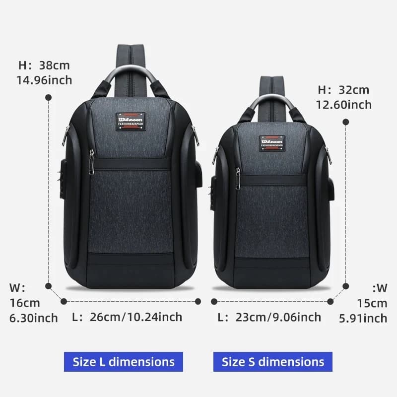 WIERSOON sacs à dos réglables hommes nouveau Anti-vol femmes sacs à bandoulière imperméables USB cha