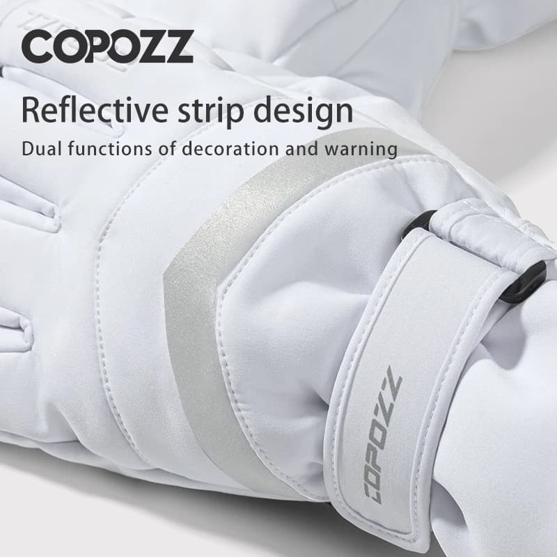 COPOZZ-Gants de ski chauds et imperméables pour homme et femme, moufles épaisses, thermiques, de mot