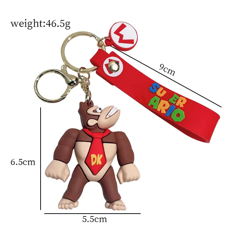 19 Styles Anime porte-clés Mario Bros Luigi crapaud Bowser figurine modèle PVC dessin animé sac poup