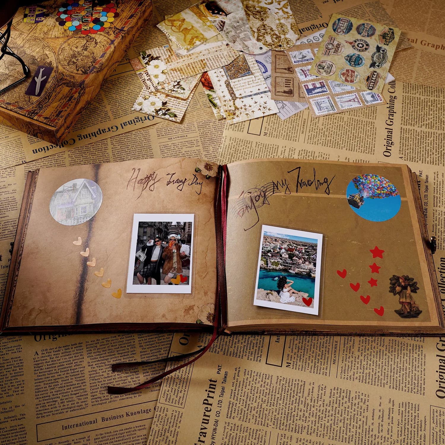 146 pages Scrapbook notre livre d'aventure rétro Kraft Album bricolage à la main Album Photo anniver