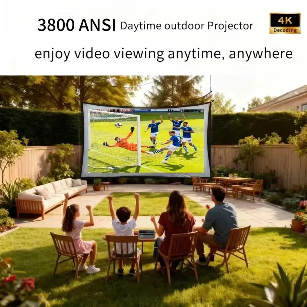 Projecteur vidéo 4K autofocus, 3800 ANSI lumens, Wifi 2.4+5G, Bluetooth, 1080P Full HD HDR, Android 