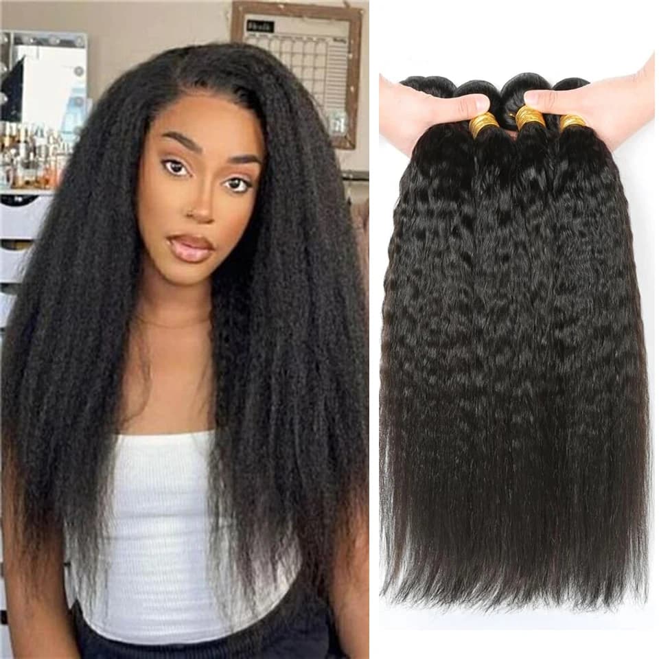 Bundles de cheveux brésiliens crépus pour femmes noires, extensions de cheveux humains Remy, vague d