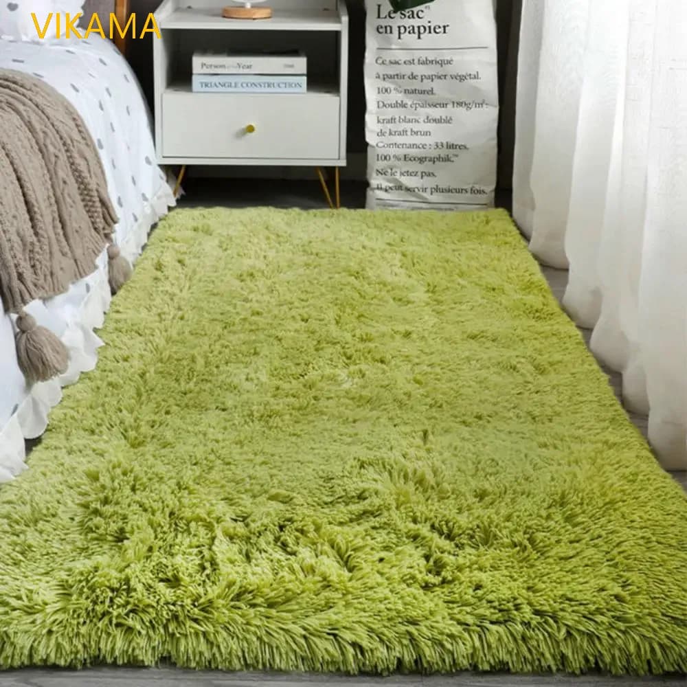 VIKmemorial-Tapis en peluche en laine simple pour chambre à coucher, couverture de lit de salon, doc