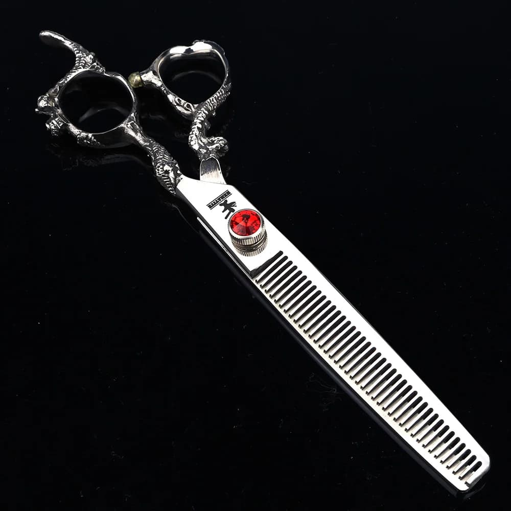 Ciseaux de barbier japonais en acier 440C, poignée Dragon 6 "7", ciseaux professionnels pour couper 