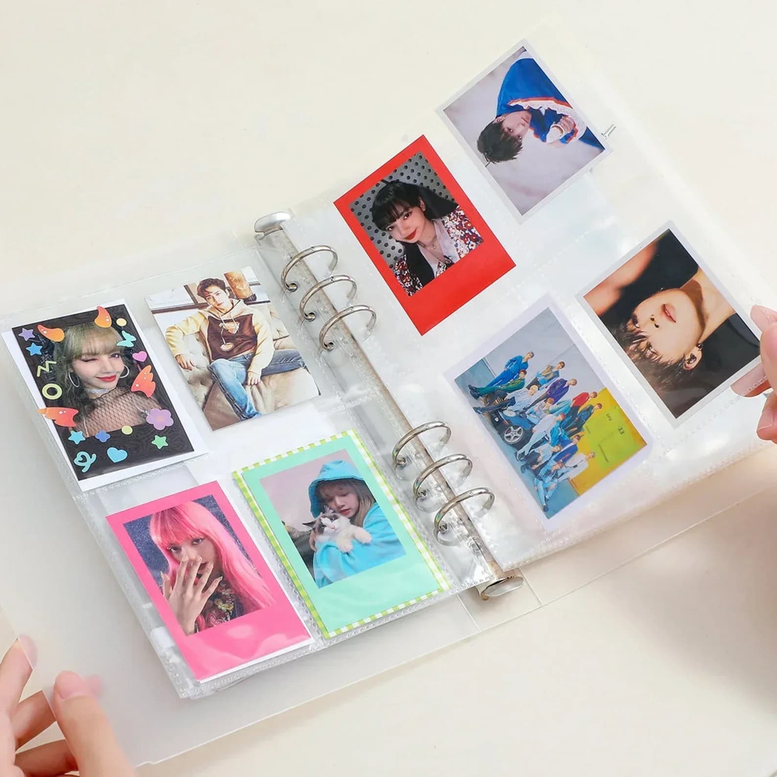 Classeur A5 pour cartes photo, couverture Kpop à feuilles mobiles, livre de collection, cartes photo
