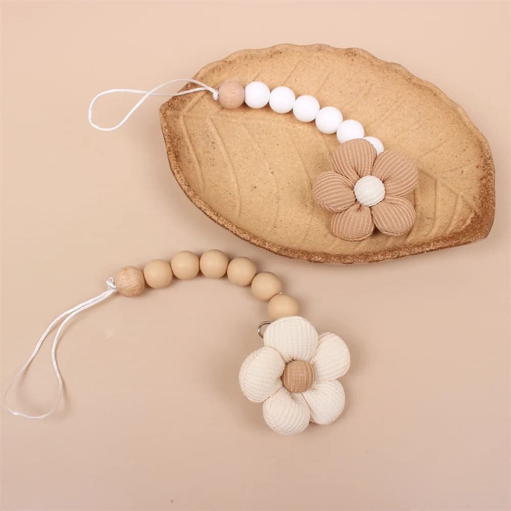 Fleur bébé attache-sucette chaîne nouveau-né factice porte-mamelon Clips sans BPA coton jouets de de