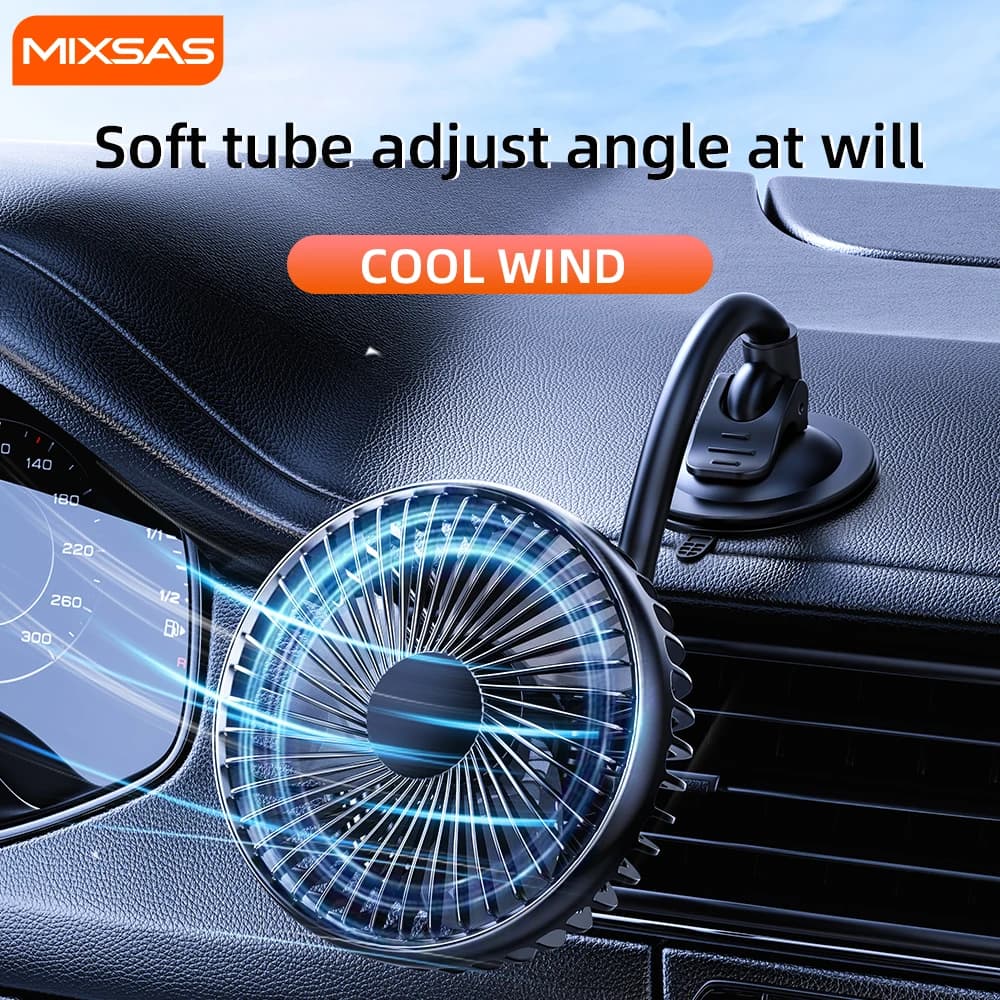 Ventilateur 12-24V pour voiture Sortie d'air universelle 230 Multifonction Mini USB 360 ° Circulateu