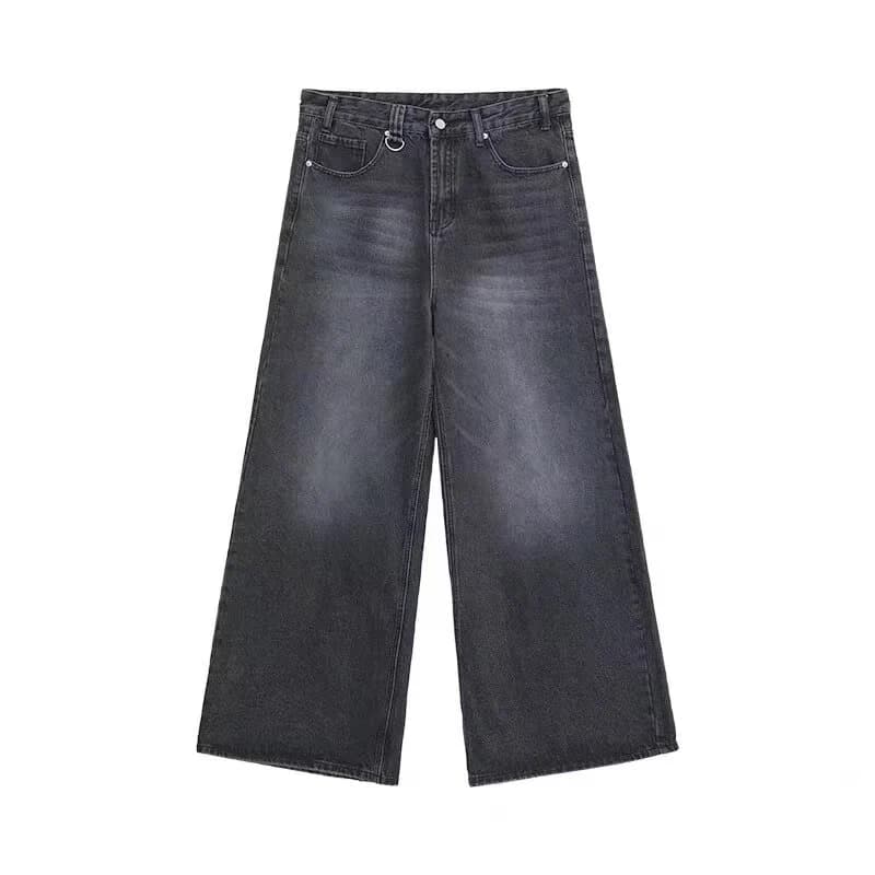 Été hommes Baggy jean unisexe Vintage Style américain droit jambe large Denim pantalon marque de mod