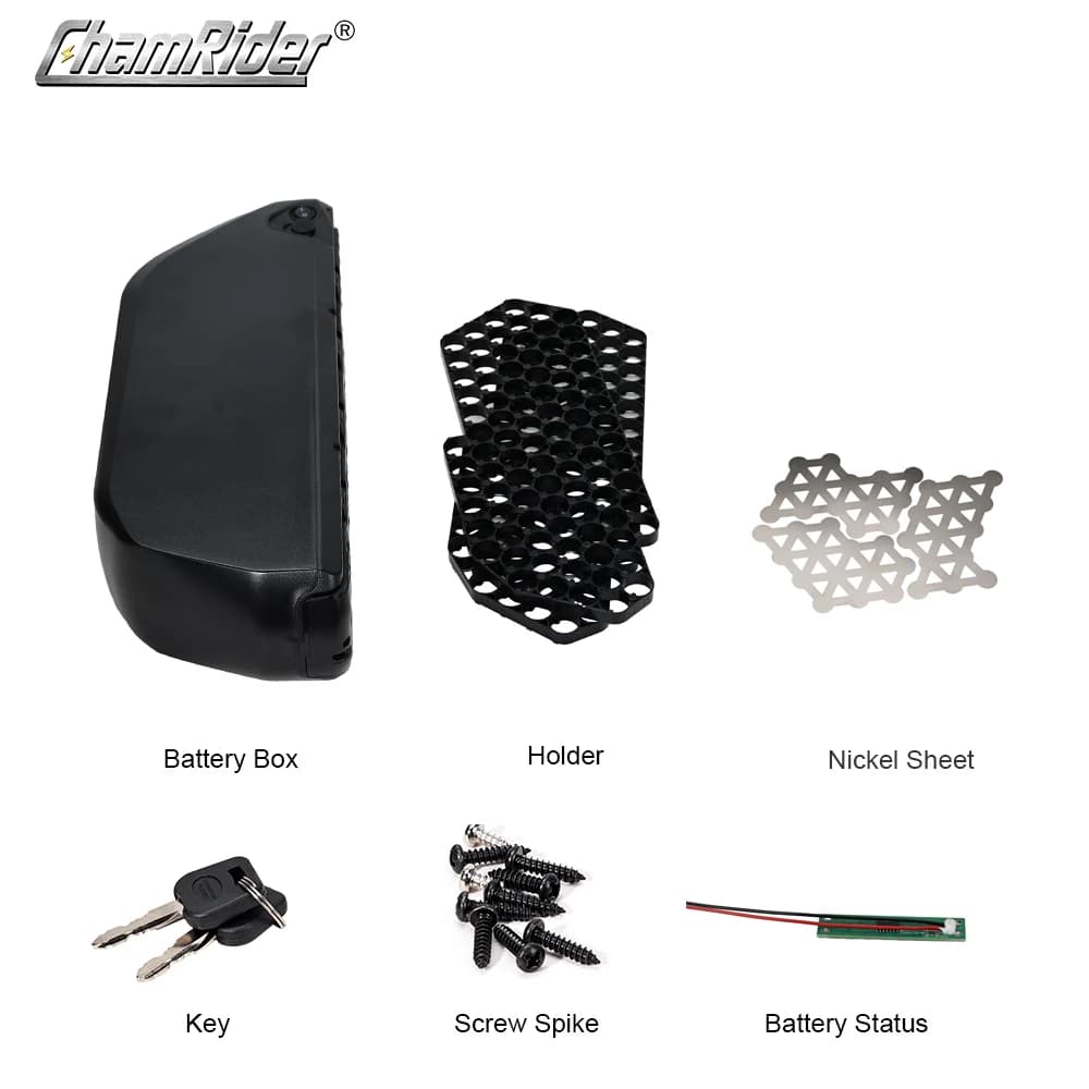 ChamRider-Boîtier de batterie pour vélo électrique, boîtier de batterie Polly 9, tube alertes onal, 