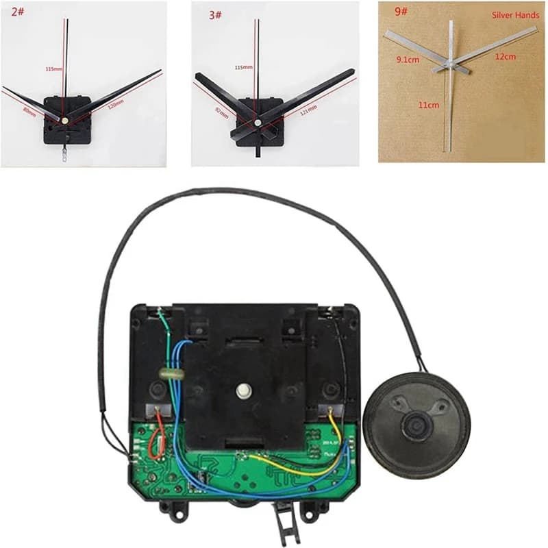Pendule horloge à mouvement, boîte à musique, silencieux, mécanisme à Quartz, pièce de rechange