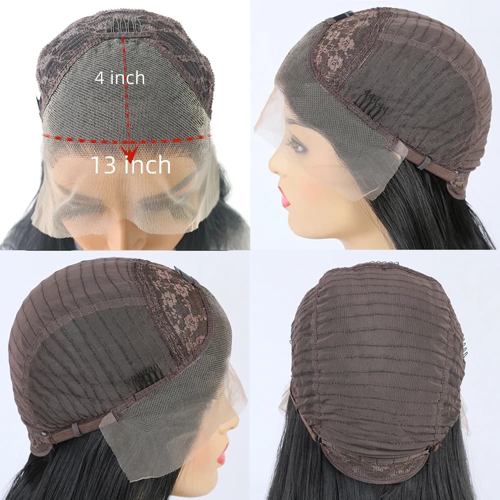 AIMEYA perruques courtes pour femmes perruque avant en dentelle synthétique vague noire Bob perruque