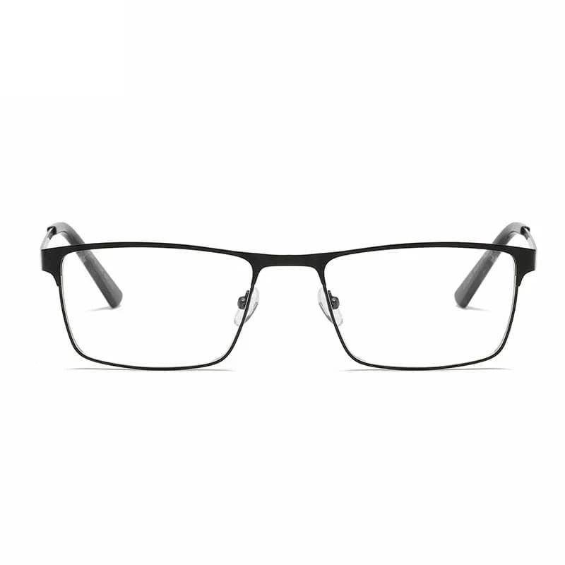 Lunettes de myopie à grande monture carrée en métal pour hommes, jambe de printemps, pour personnes 