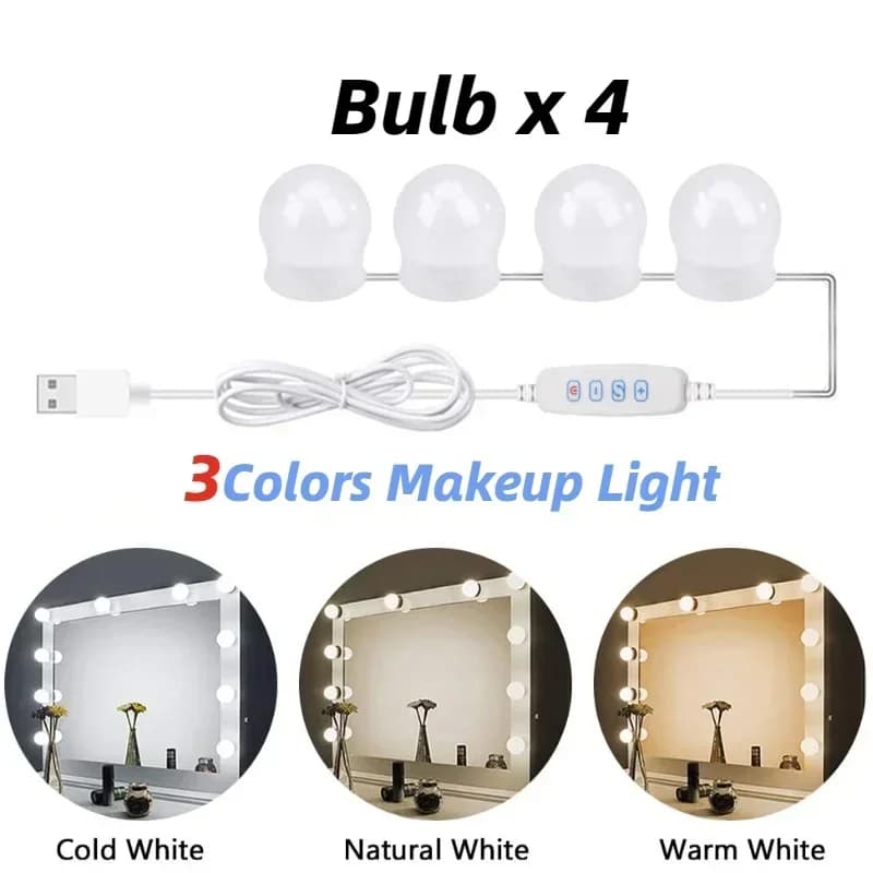 Ampoules LED détachables pour miroir de maquillage professionnel, alimentation USB, lumière pour mir