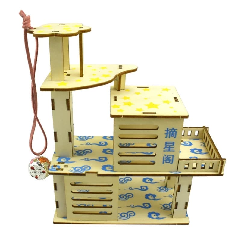 Hamster en bois villa house grimpe jouet cachette habitat niche pour chinchillas cobayes petits anim