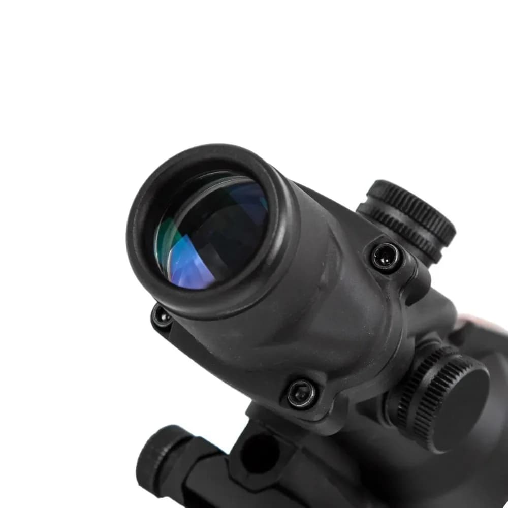 Lunette de chasse 4x32 avec fibres optiques réelles, point rouge vert, réticule gravé éclairé, viseu