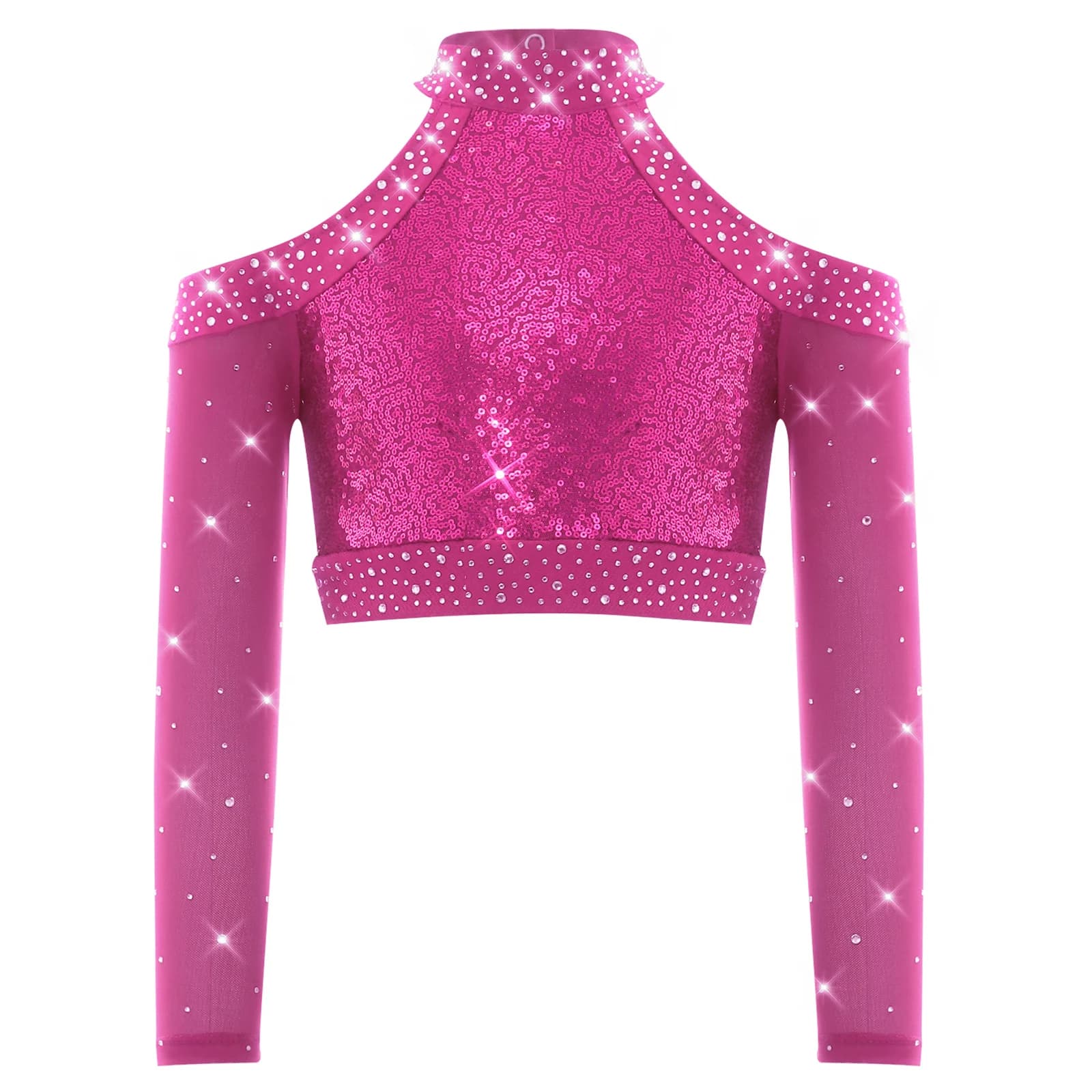 T-shirts pour enfants tendance, streetwear, hauts à paillettes brillantes, costumes de danse jazz et